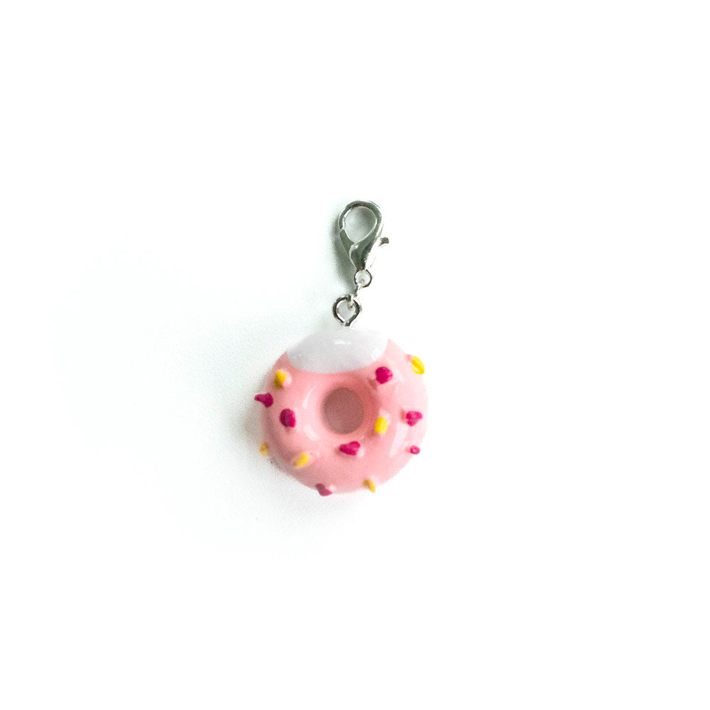 Pink Sprinkle Donut Charm Badge Reel Add-on - - Topperswap