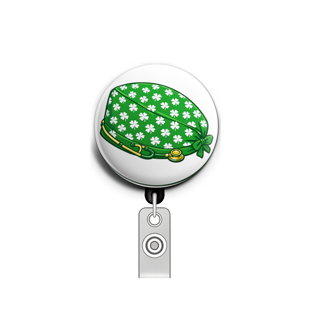 Shamrock Scrub Cap Swapfinity Retractable ID Badge Reel - - Topperswap