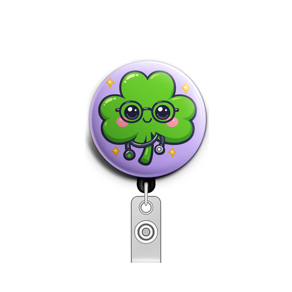 Nerdy Shamrock Swapfinity Retractable ID Badge Reel - - Topperswap