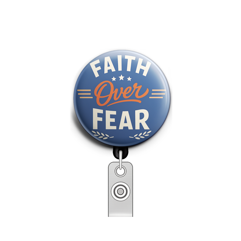 Faith Over Fear Swapfinity Retractable ID Badge Reel - - Topperswap