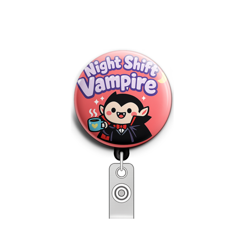 Night Shift Vampire Swapfinity Retractable ID Badge Reel - - Topperswap