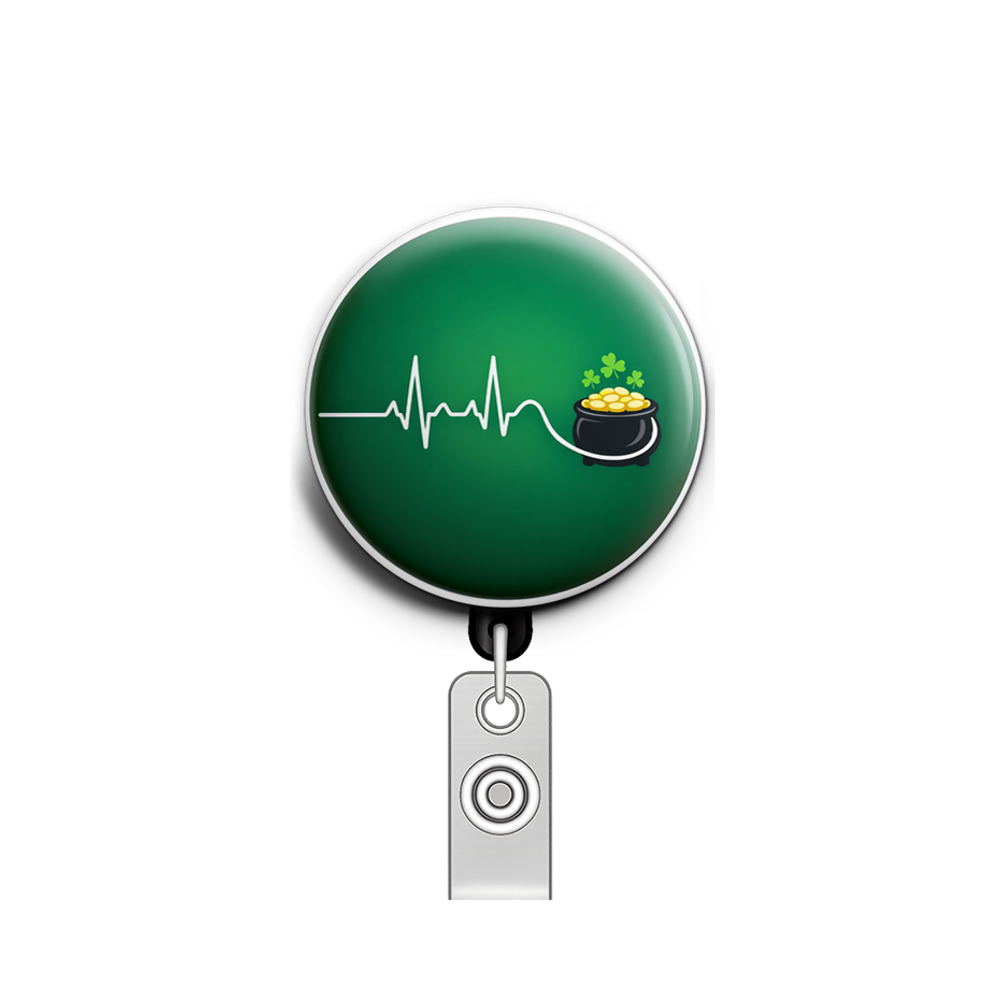 Pot of Gold Heartbeat Swapfinity Retractable ID Badge Reel - - Topperswap
