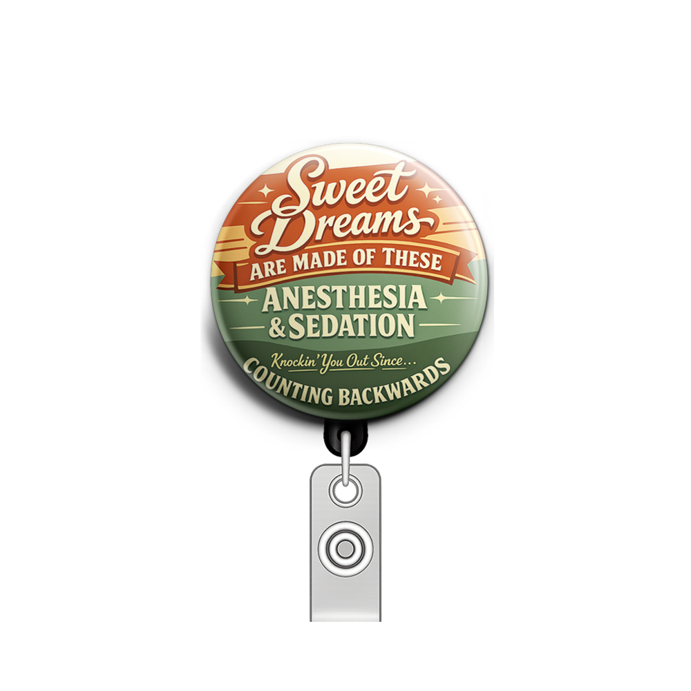 Sweet Dreams Are Made of These Swapfinity Retractable ID Badge Reel - - Topperswap