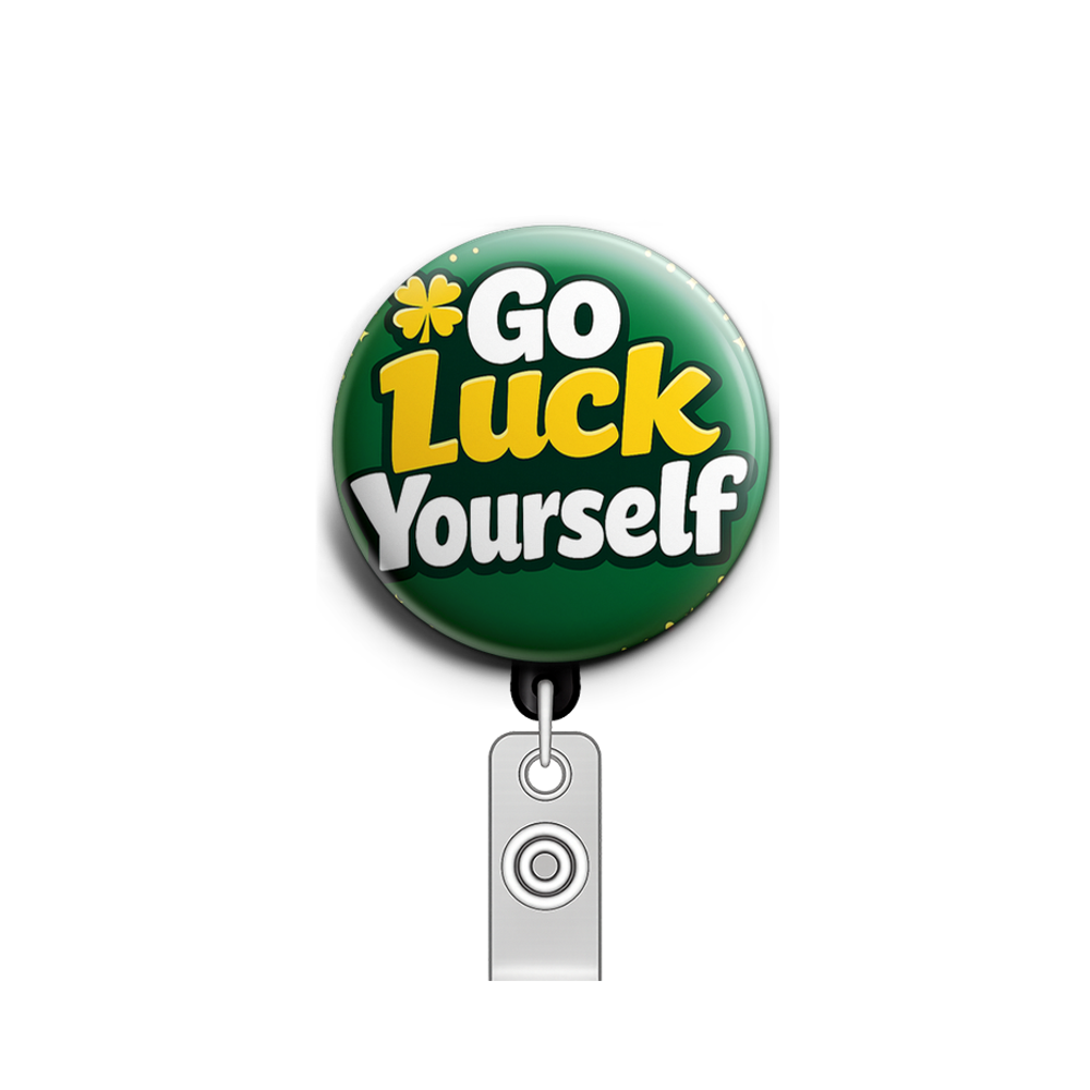 Go Luck Yourself Swapfinity Retractable ID Badge Reel - - Topperswap