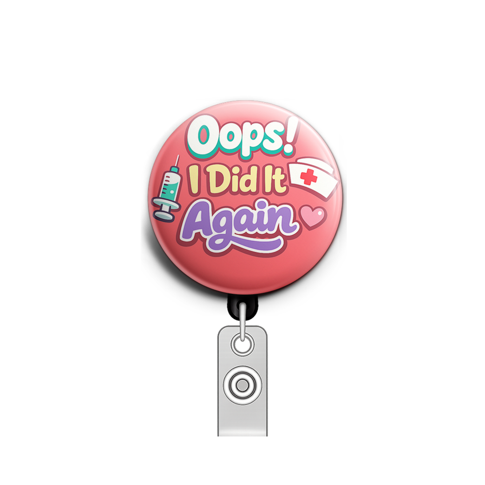 Oops I Did It Again Swapfinity Retractable ID Badge Reel - - Topperswap