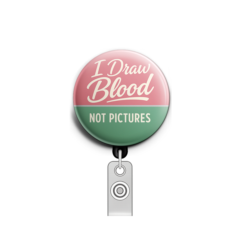 I Draw Blood, Not Pictures Swapfinity Retractable ID Badge Reel - - Topperswap