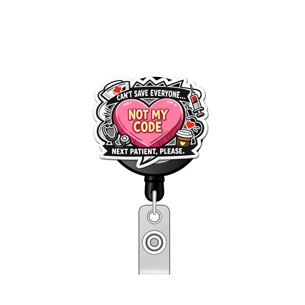 Sarcastic Conversation Heart Swapfinity Retractable ID Badge Reel (Pop Topper) - - Topperswap