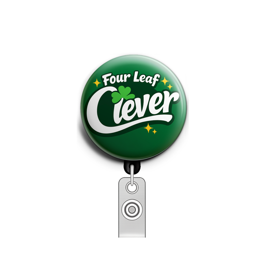 Four Leaf Clever Swapfinity Retractable ID Badge Reel - - Topperswap