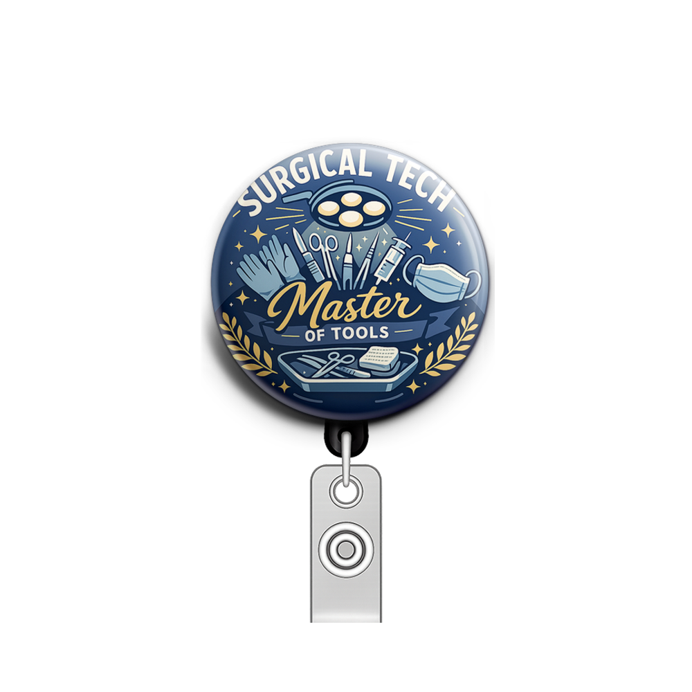 Surgical Tech: Master of Tools Swapfinity Retractable ID Badge Reel - - Topperswap