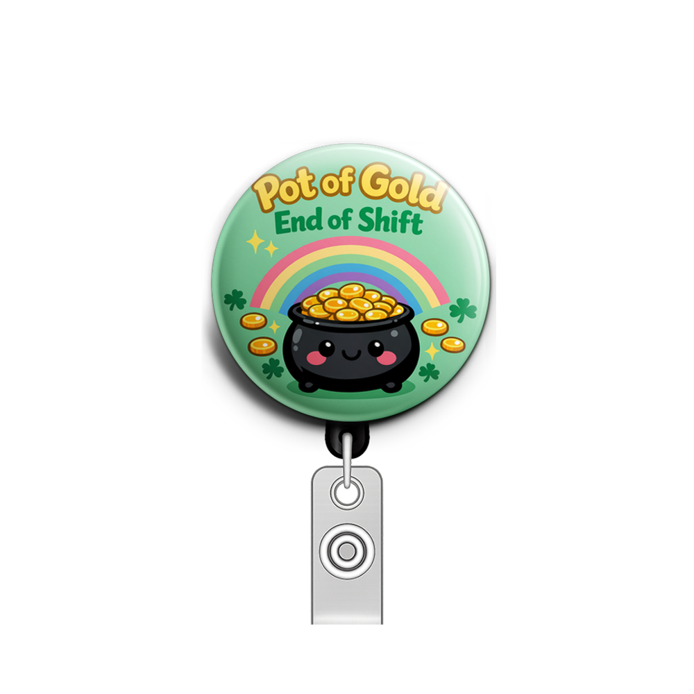 Pot of Gold End of Shift 🌈🪙 Swapfinity Retractable ID Badge Reel - - Topperswap