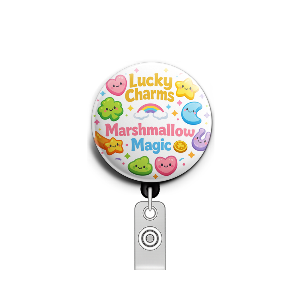 Lucky Charms Marshmallow Magic 🌈🪙 Swapfinity Retractable ID Badge Reel - - Topperswap