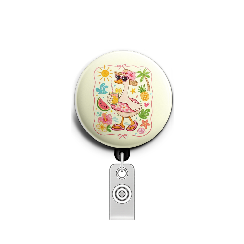 Tropical Vibes Swapfinity Retractable ID Badge Reel - - Topperswap