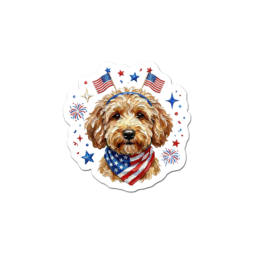 Patriotic Pooch Party Sticker - - Topperswap