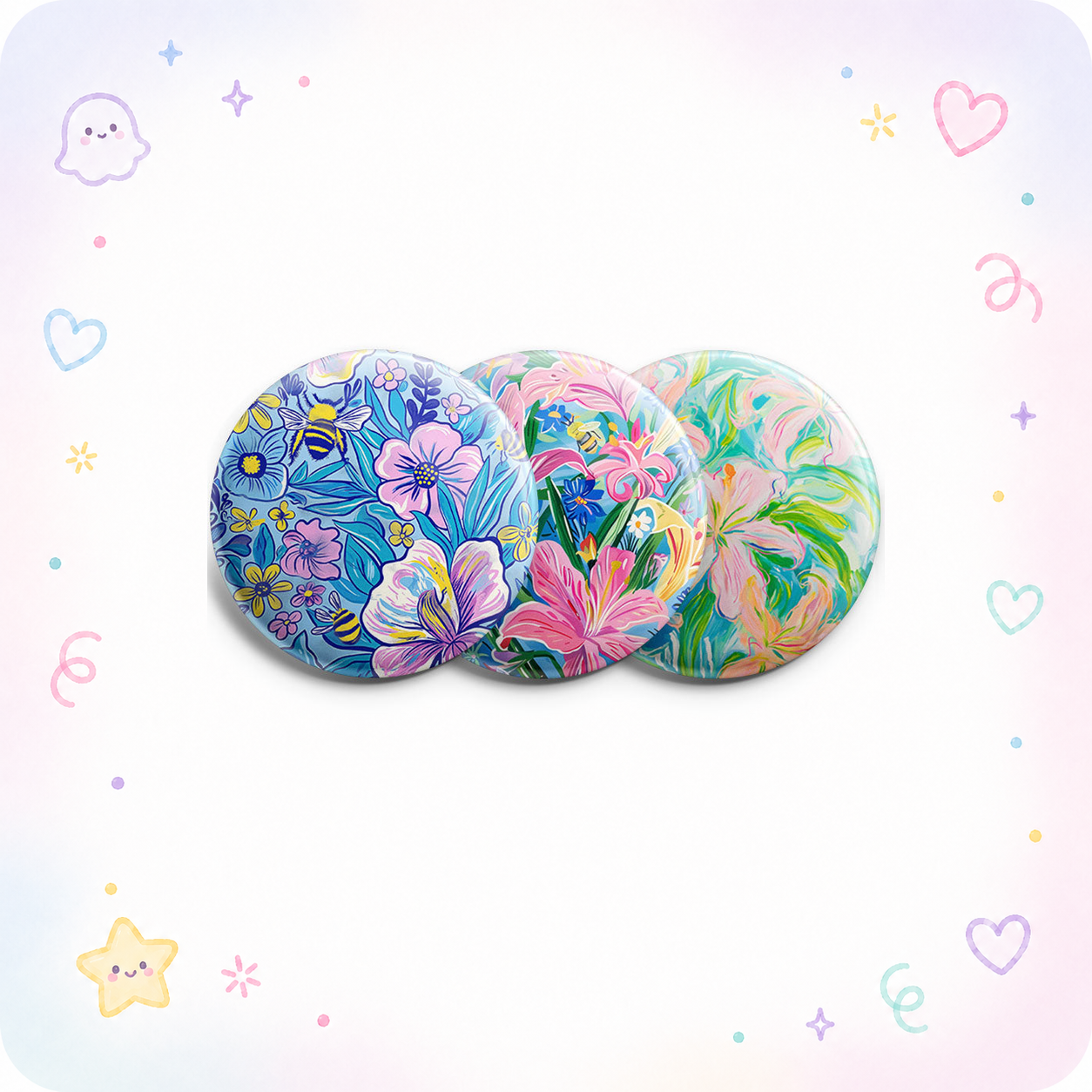 Painterly Petals Topper 3-Pack (Save 5%) - - Topperswap