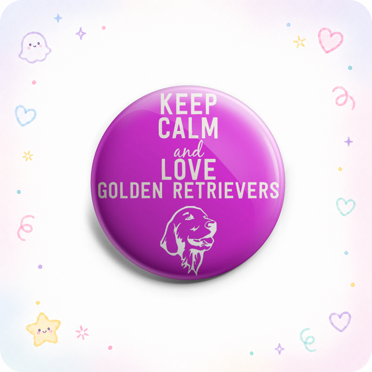 Keep Calm and Love Golden Retrievers Topper - - Topperswap