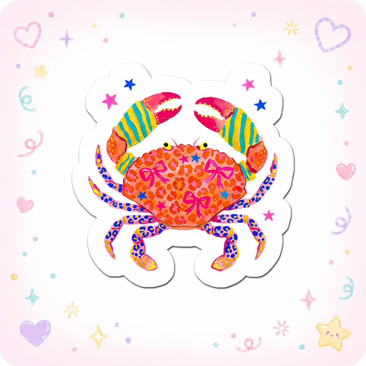 Crabby Caffeine Queen Sticker - - Topperswap