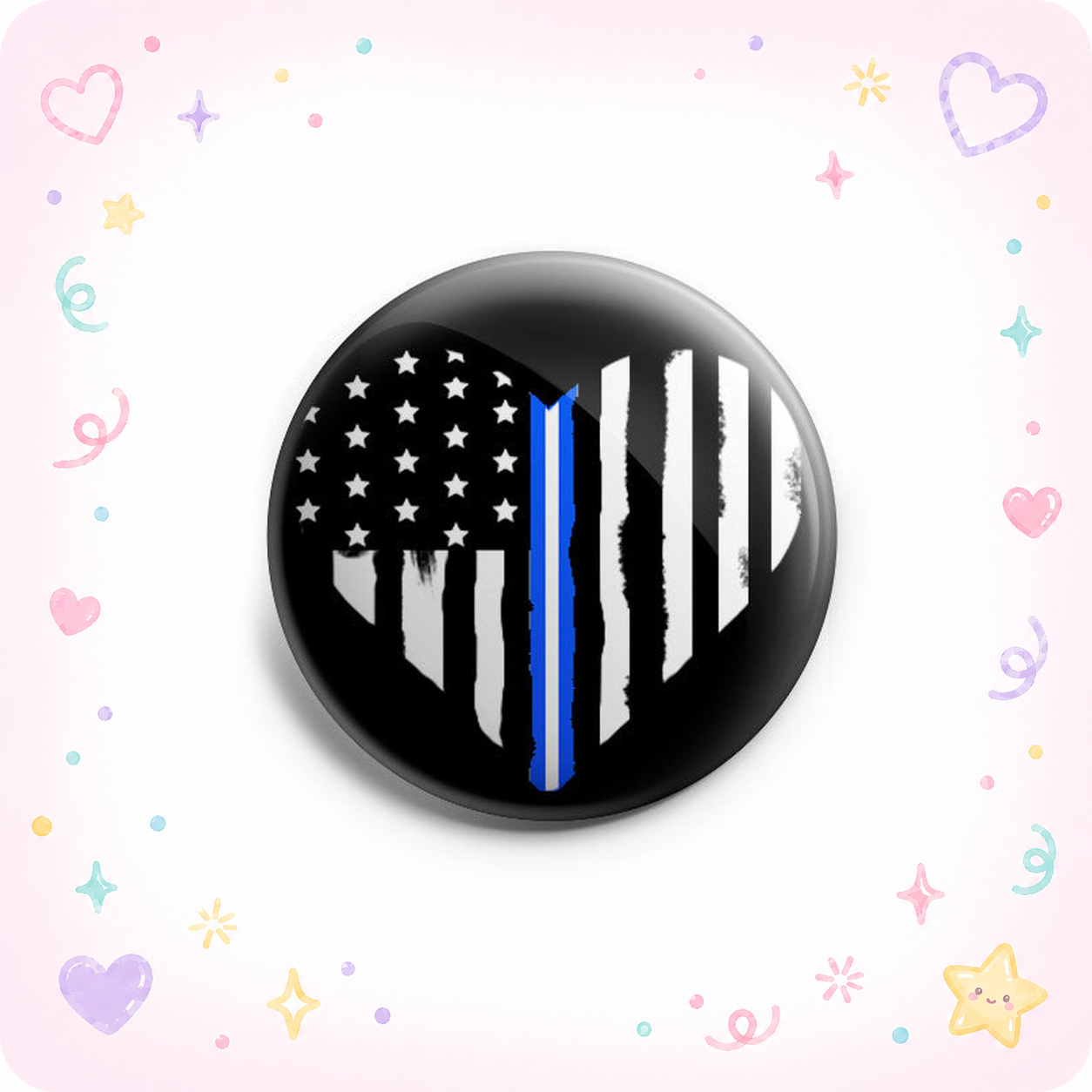 Thin White Line HEART Topper - - Topperswap