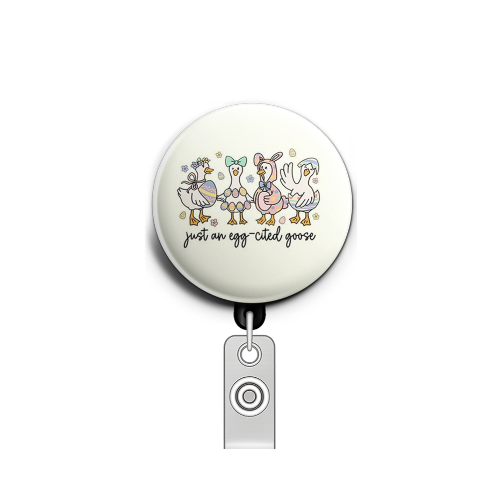 Egg-cited Goose Swapfinity Retractable ID Badge Reel