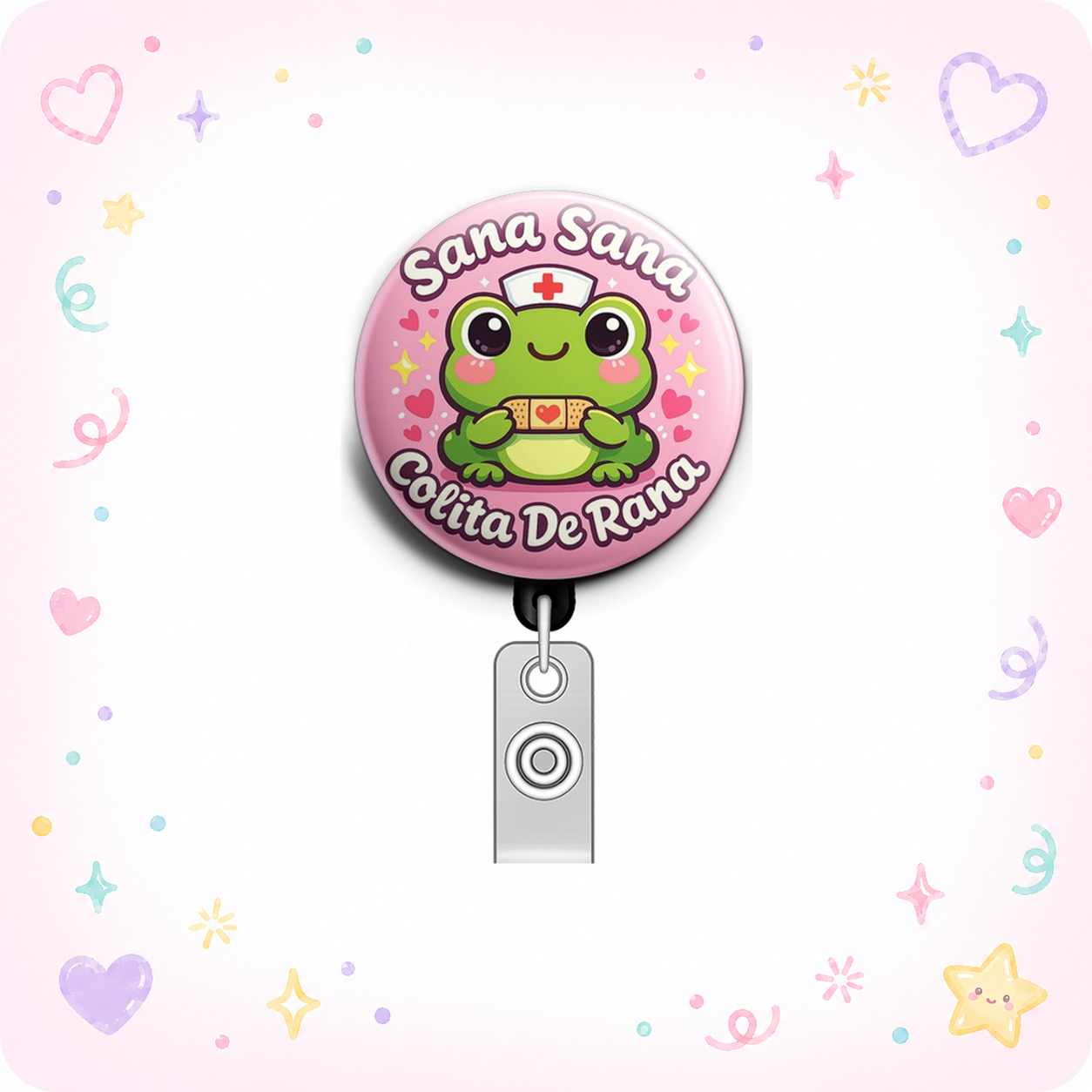 Healing Frog Swapfinity Retractable ID Badge Reel - - Topperswap