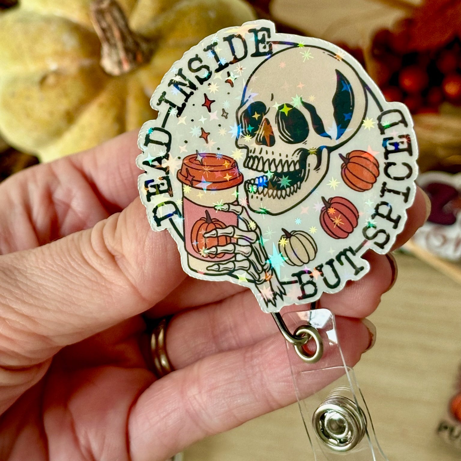 Dead Inside Pop Topper Swapfinity Retractable ID Badge Reel - - Topperswap
