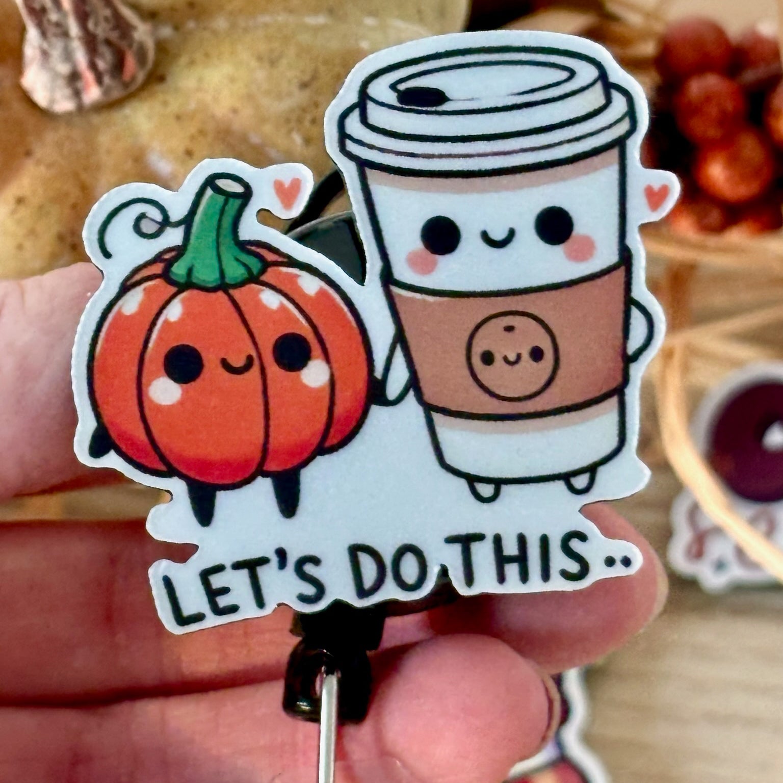 Fall Duo Pop Topper Swapfinity Retractable ID Badge Reel - - Topperswap