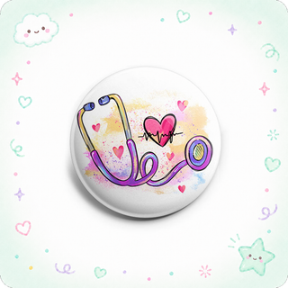 Watercolor Heart Stethoscope Topper