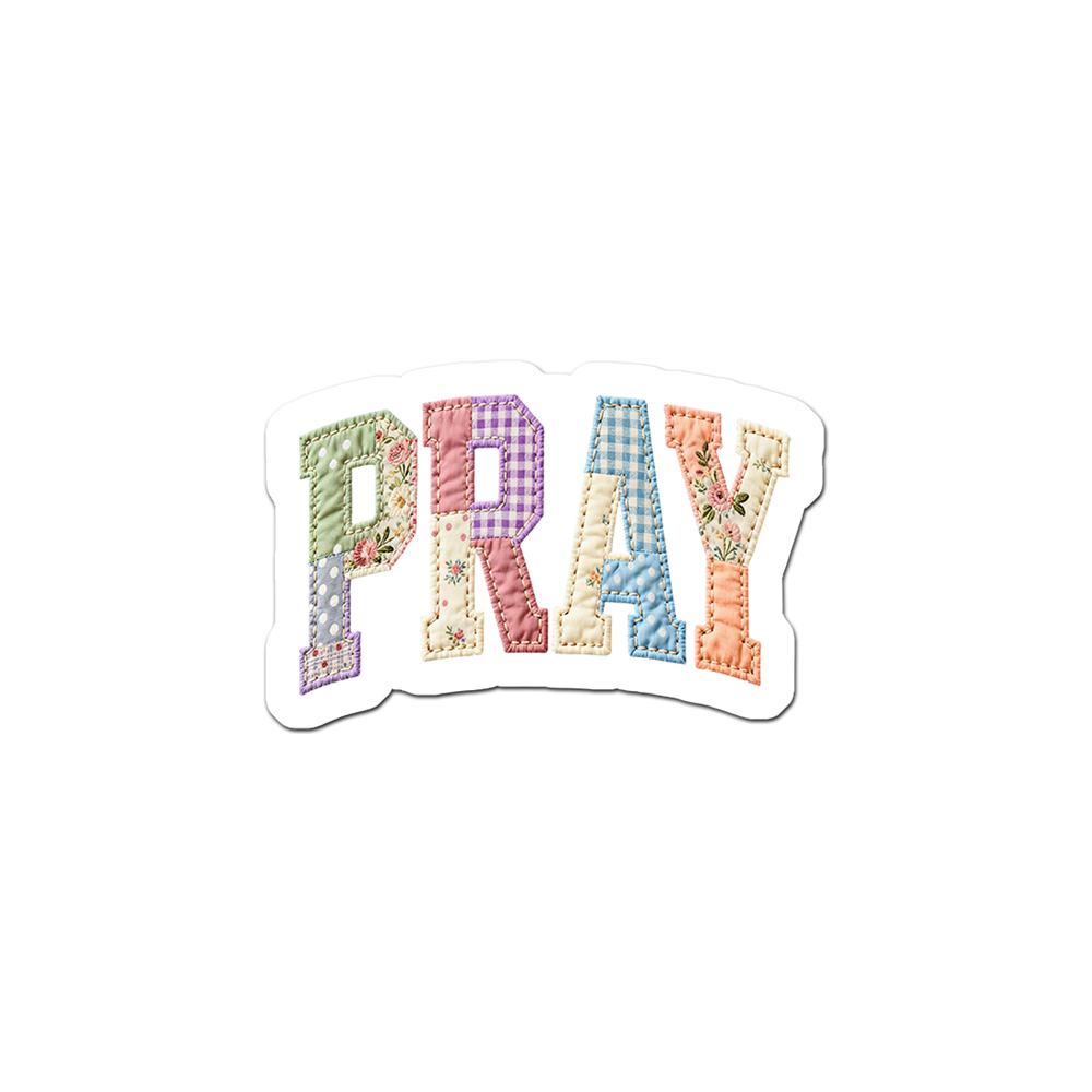 Patchwork Pray Power Sticker