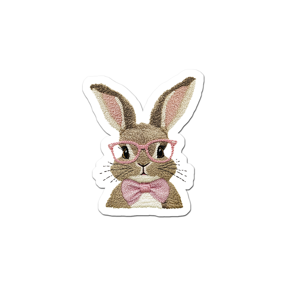 Hipster Bunny Guru Sticker