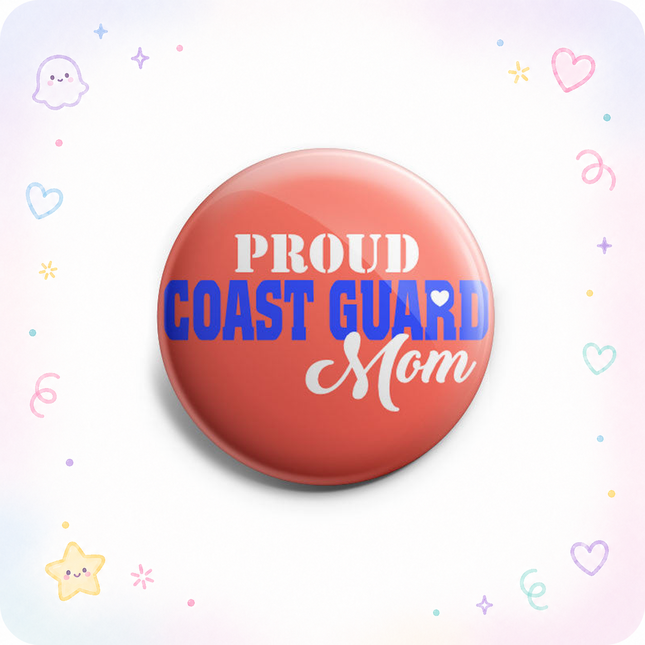 Proud Coast Guard Mom Topper - - Topperswap
