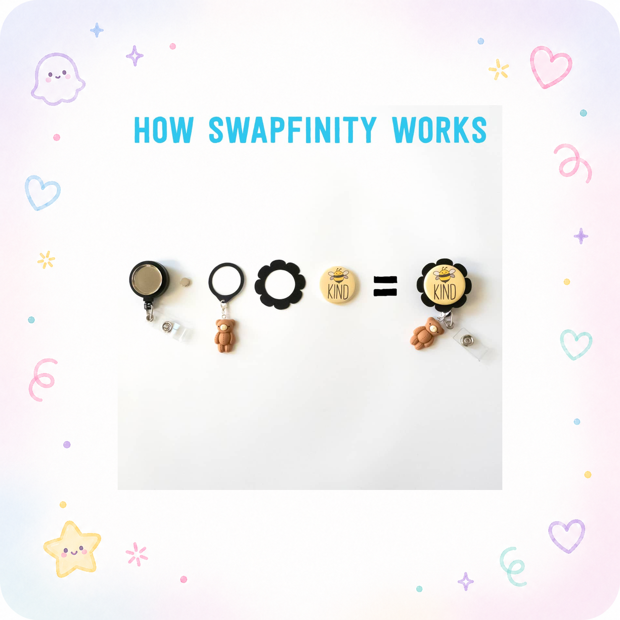 Friends Nurse Swapfinity Retractable ID Badge Reel - - Topperswap