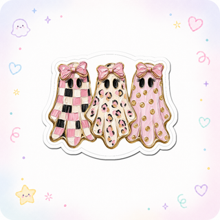 Preppy Coquette Ghosts Sticker