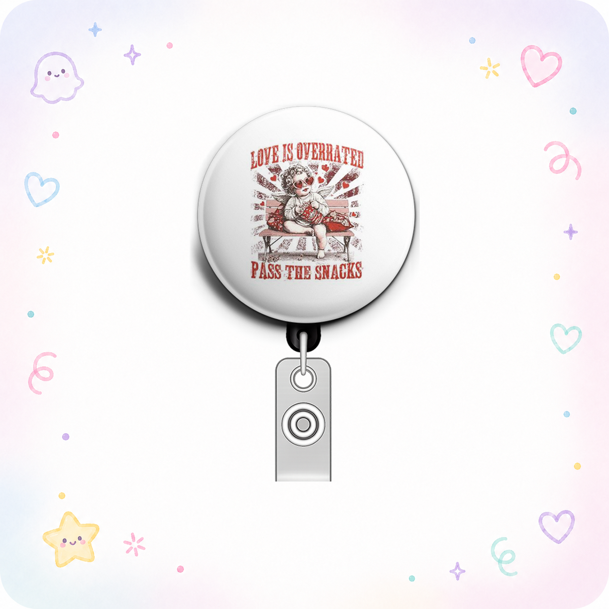 Snack Attack Swapfinity Retractable ID Badge Reel - - Topperswap