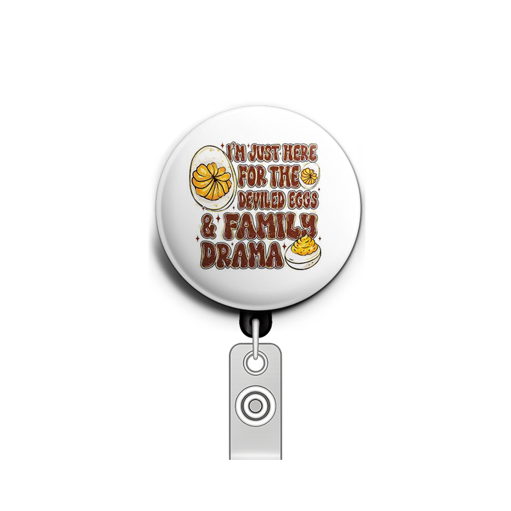 Deviled Egg Drama Swapfinity Retractable ID Badge Reel - - Topperswap
