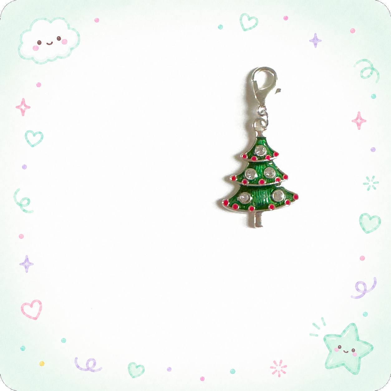 Sparkling Christmas Tree Charm Swapfinity Badge Reel Add-on - - Topperswap