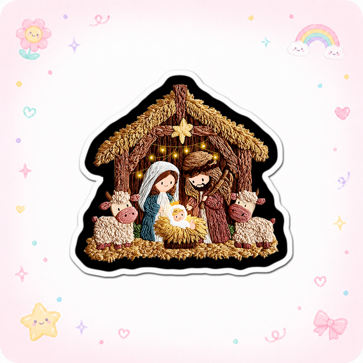 Nativity Scene Sage Sticker - - Topperswap