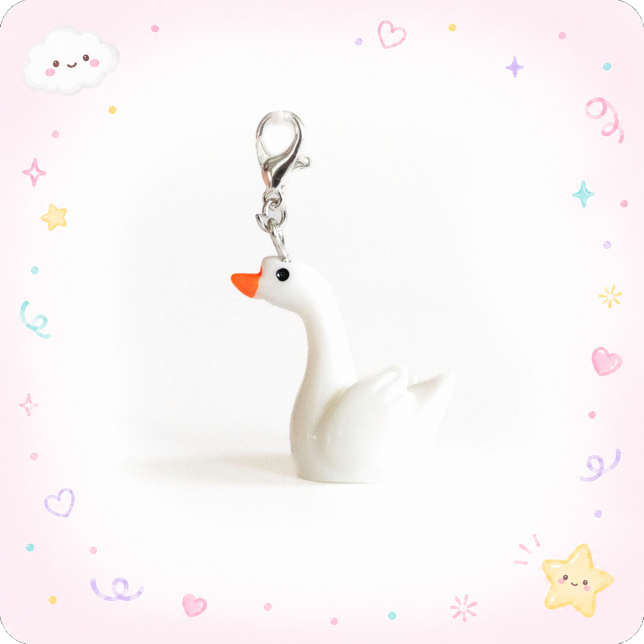 Graceful Goose Charm Badge Reel Add-on - - Topperswap