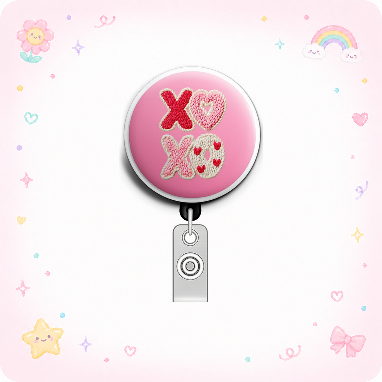 Hug & Kiss Swapfinity Retractable ID Badge Reel - - Topperswap