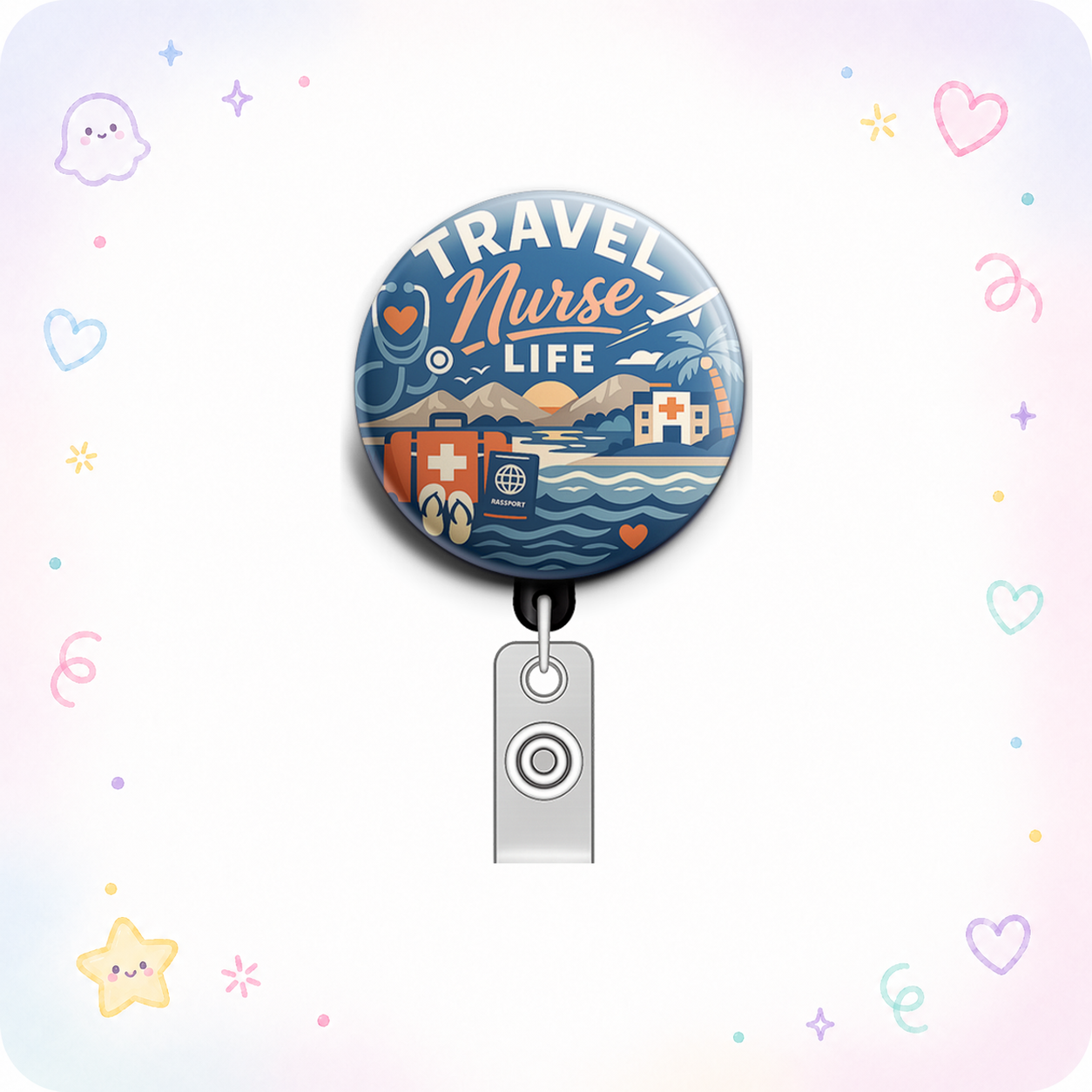 Travel Nurse Life Swapfinity Retractable ID Badge Reel - - Topperswap