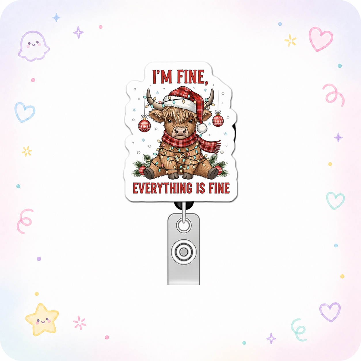 Festive Frenzy Warrior Pop Topper Swapfinity Retractable ID Badge Reel - - Topperswap