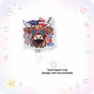 Classic Patriotic Cow Pop Topper