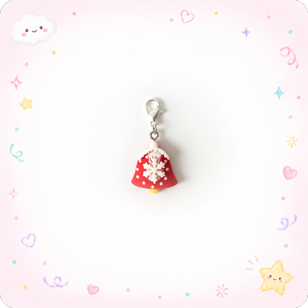 Snow Bell Charm Badge Reel Add-on - - Topperswap