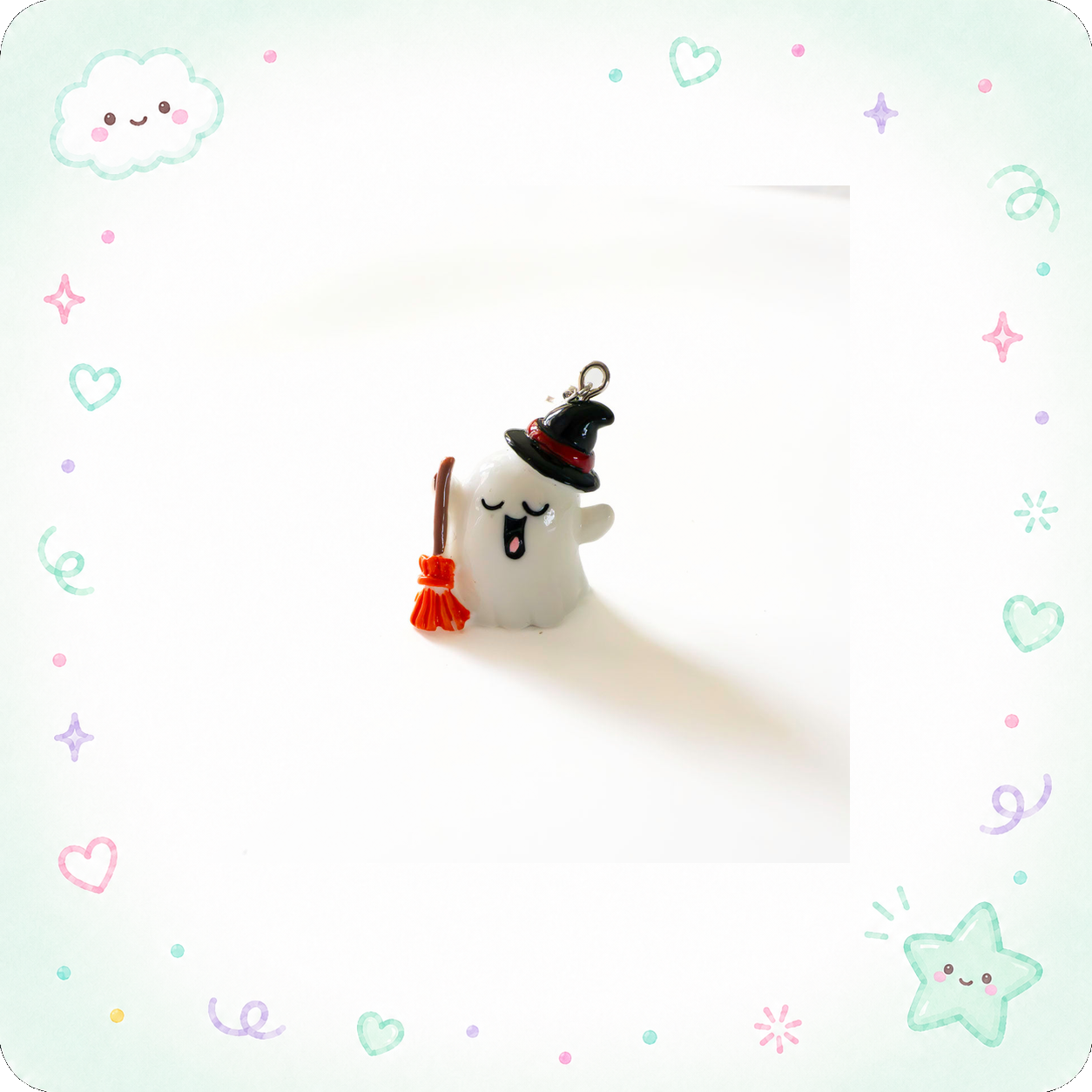 Singing Happy Ghost Charm Swapfinity Badge Reel Add-on - - Topperswap