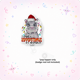 Hippo Christmas Pop Topper