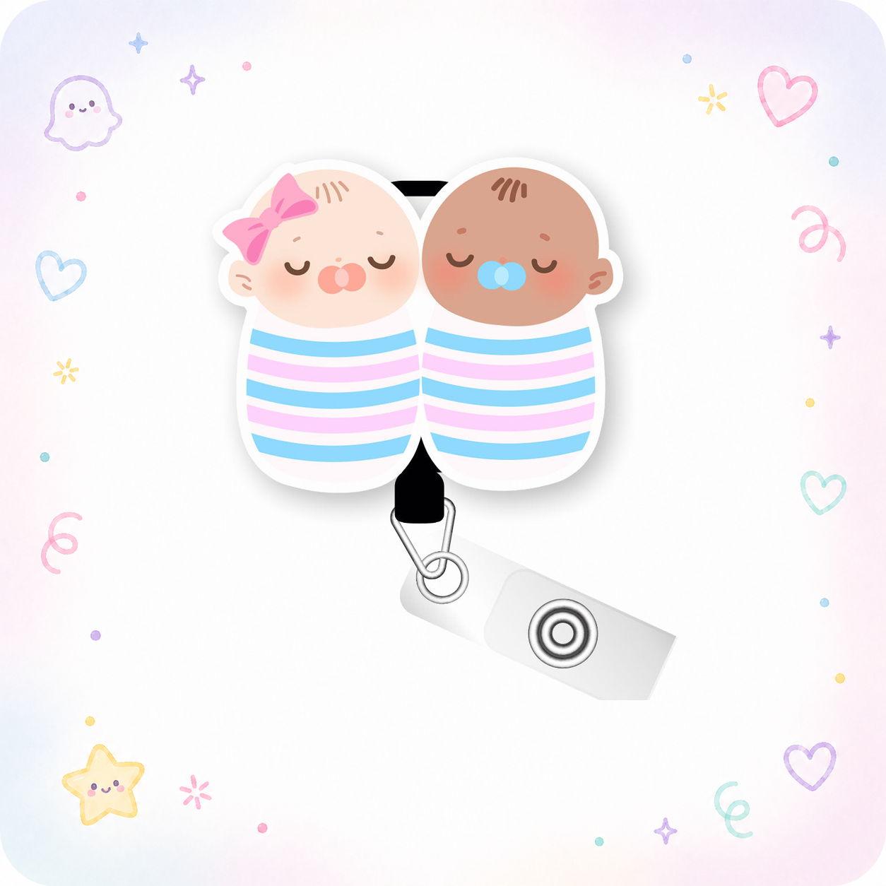 Swaddle Babies 2 Pop Topper Swapfinity Retractable ID Badge Reel - - Topperswap