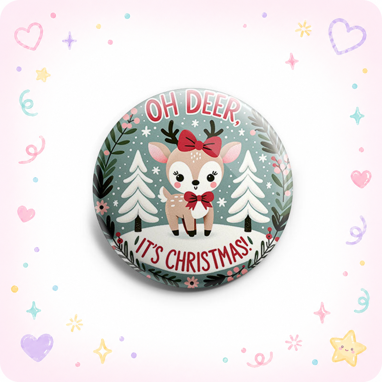 Oh Deer Christmas Bow Topper - - Topperswap