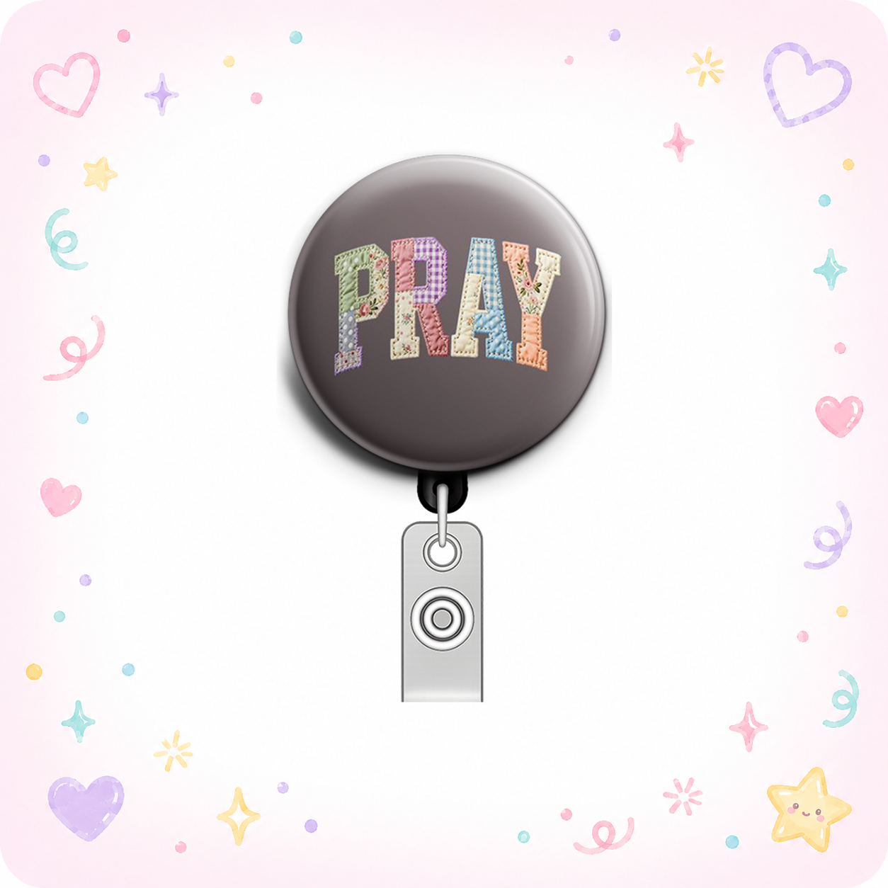 Patchwork Swapfinity Retractable ID Badge Reel - - Topperswap