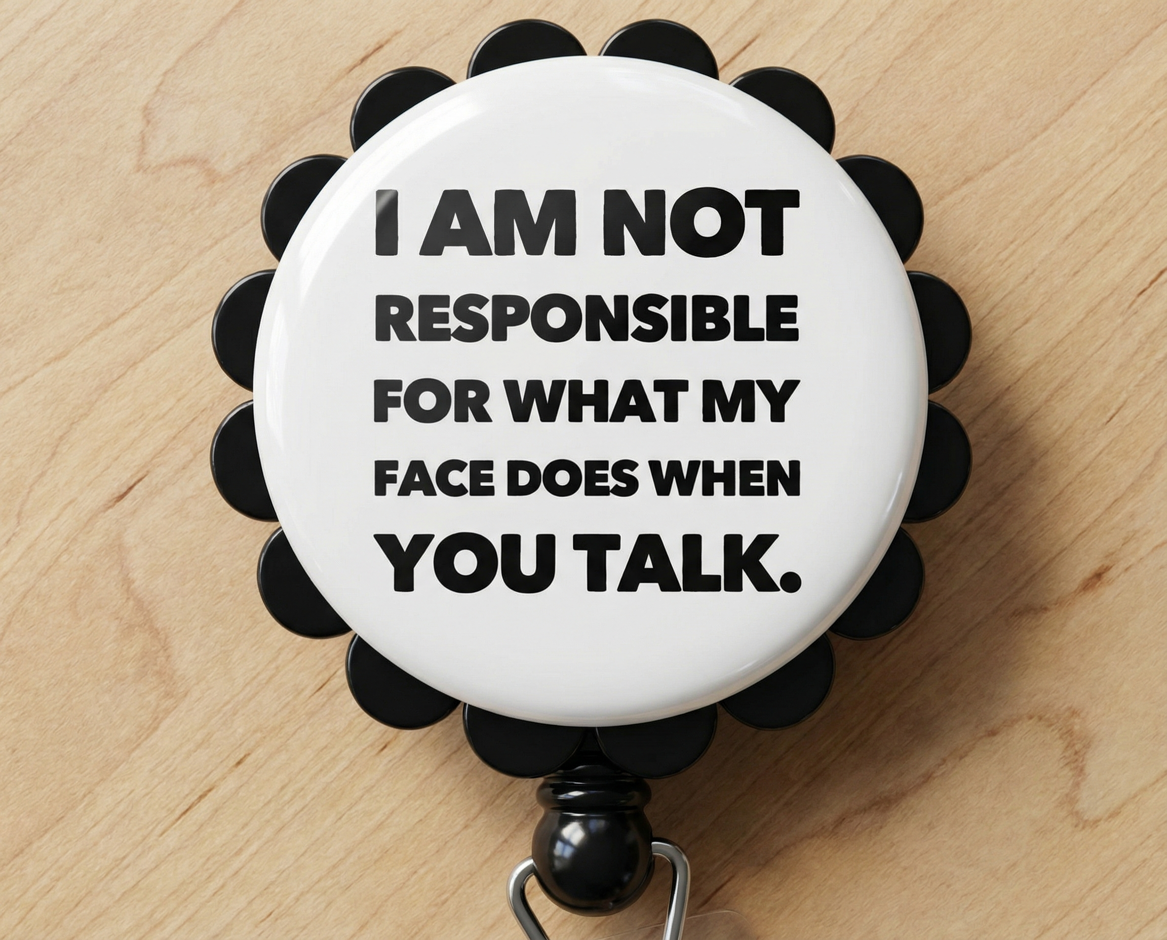 What My Face Does Retractable ID Badge Reel • Funny, Humor, Coffee, Sarcastic Gift • Swapfinity - - Topperswap