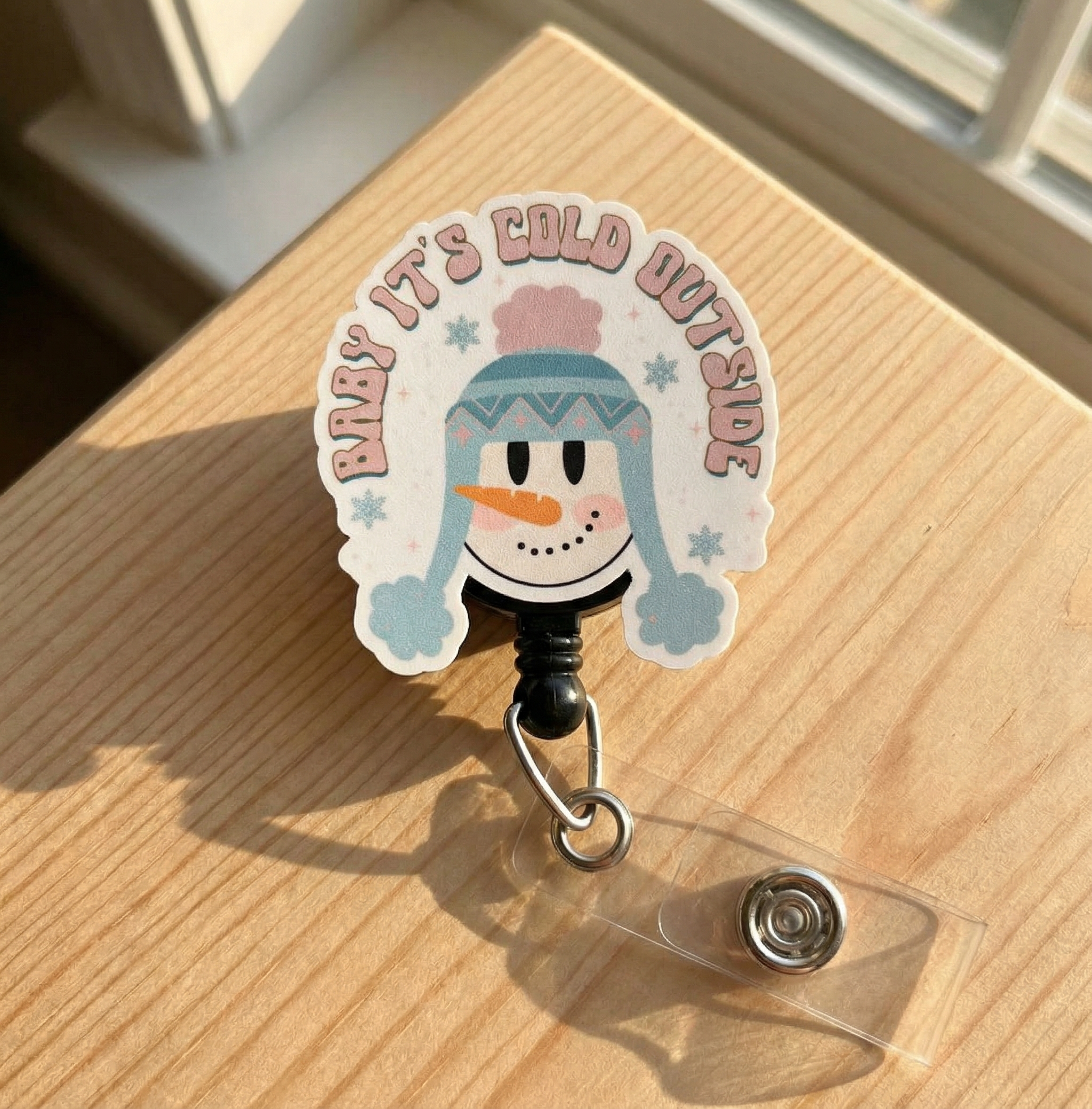 Frosty Fun Pop Topper Swapfinity Retractable ID Badge Reel - - Topperswap
