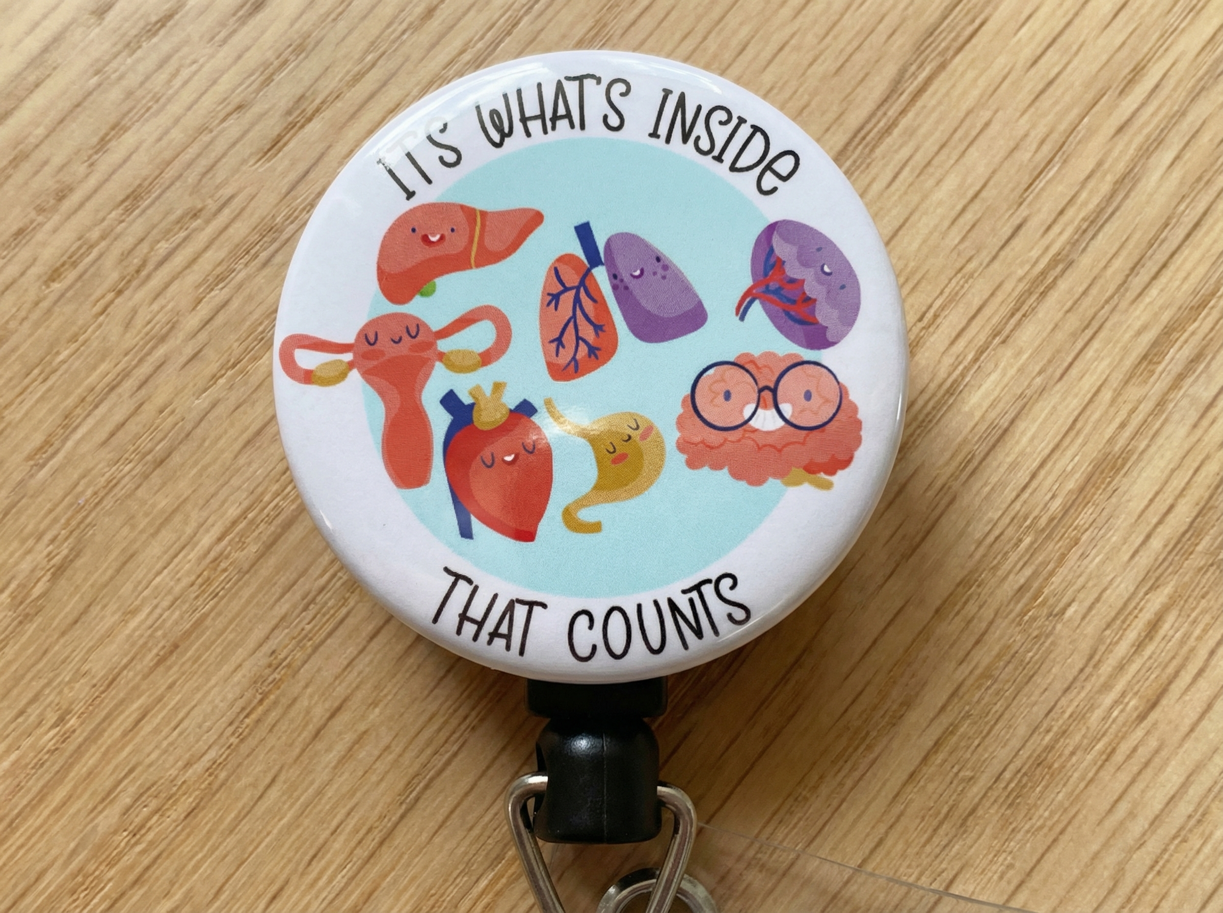 What's Inside That Counts Organs Swapfinity Retractable ID Badge Reel - - Topperswap