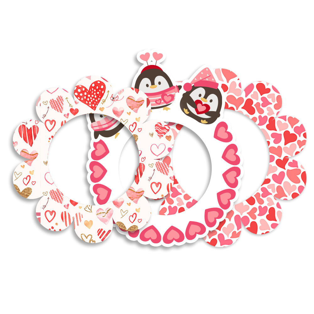 Valentine's Trio Swapper Frame Set: Hearts & Penguins Swapfinity Swapper Frame 3-Pack (Save 5%) - Classic Shine - Topperswap